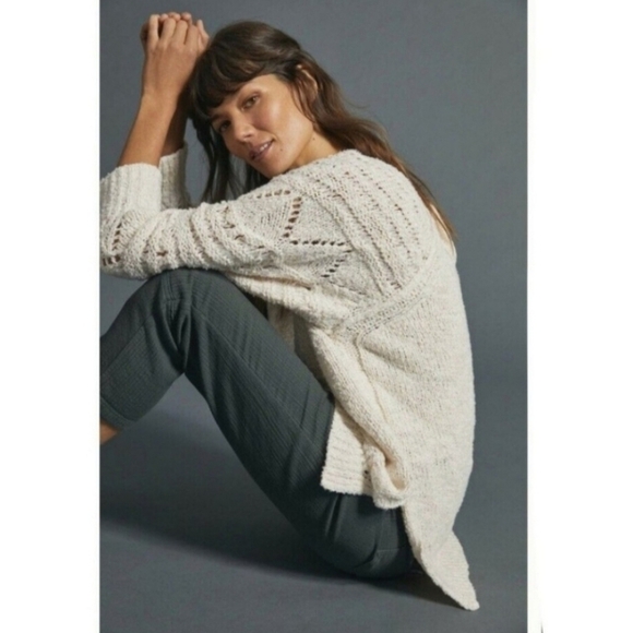 Anthropologie Pilcro Luna Pointelle Tunic Sweater - Picture 3 of 7